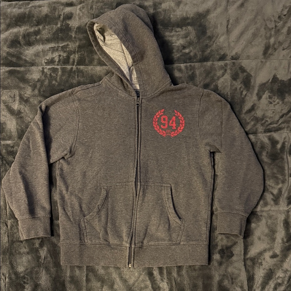 Old Navy Charcoal Hoodie with Red Emblem